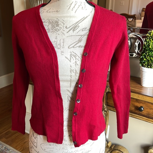 KATE HILL ITALIAN MERINO WOOL CARDIGAN - Picture 4 of 5